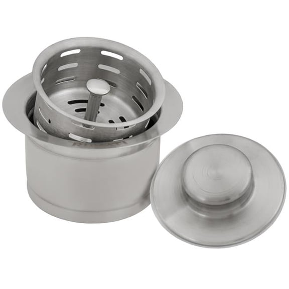 Ruvati USA RVA1052ST Extended Garbage Disposal Flange with Deep Basket Strainer & Stopper, Stainless Steel