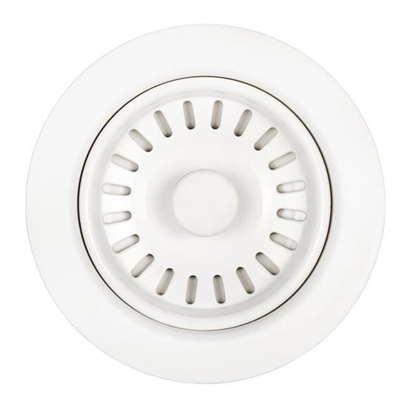 Ruvati Kitchen Sink Basket Strainer Drain Assembly Matte White