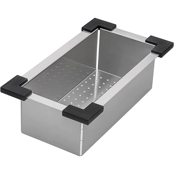 Ruvati Workstation Sink Colander 17 inch Stainless Steel with Plastic Corners - RVA1327