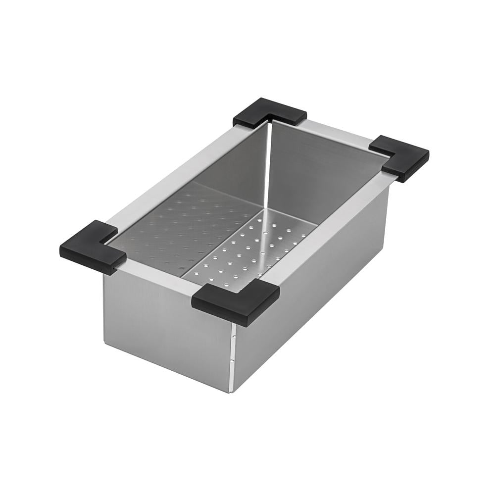 Stainless Steel Workstation Sink Colander with Black Plastic Corners