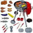 Ruvince 31 Pcs BBQ Toy Grill Set Toddler BBQ Grill Playset Multi color