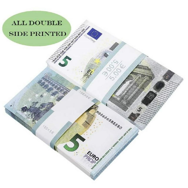 Ruvince Prop Money Multi Color Euro Bills Realistic Full Print Party and Movie Props for Adults