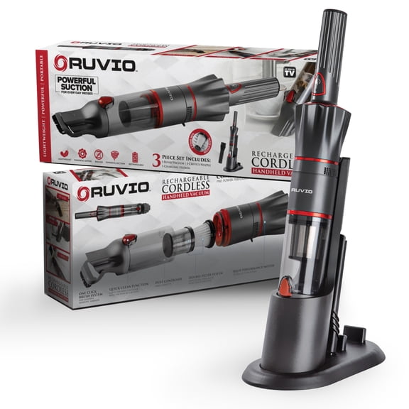 Ruvio Cordless Vacuum Handheld Portable Vacuum Red