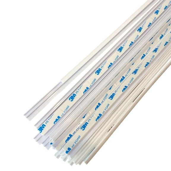 RuxEco 24" Self Stick Framing Strips for Weatherproofing Storm Window Kits, 10 Pairs White
