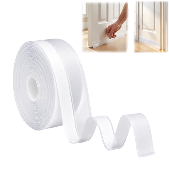 Ruxacty Weather Stripping Tape, Self Adhesive Door Weather Stripping for Heat Cold Draft Reduction, 16.4 Ft x 1.38 in(White 1PCS)