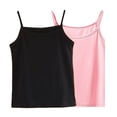 thumbnail image 1 of Ruyang 2 Pack Dance Top for Girls Solid Spaghetti Strap Sleeveless Camisole Tops Summer Lightweight Breathable Casual Blouse Tank Tops, 1 of 9