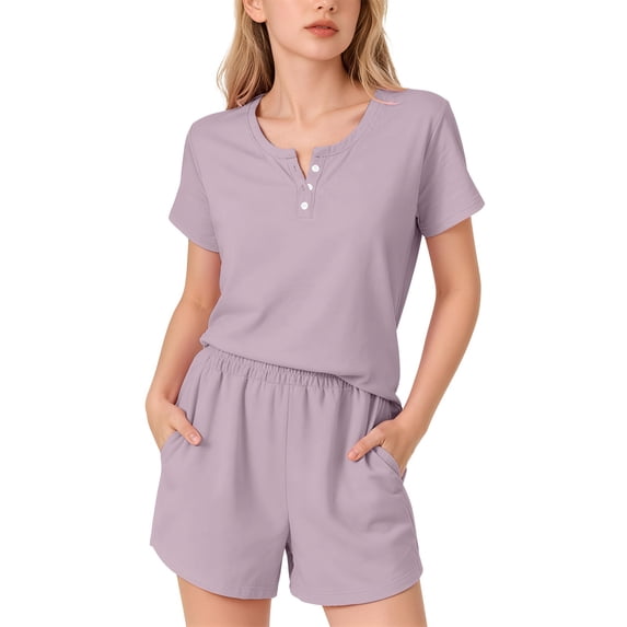 Ruyang 2 Piece Outfits for Girls Solid Button Short Sleeve Tops and Wide Leg Shorts Sets Summer Athletic Jogger Clothes