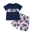 thumbnail image 1 of Ruyang 2-Piece Summer Clothes for Boys Coconut Tree Print Tshirt Sets Hawaiian Short Sleeve Shirts Top Shorts Outfits, 1 of 6
