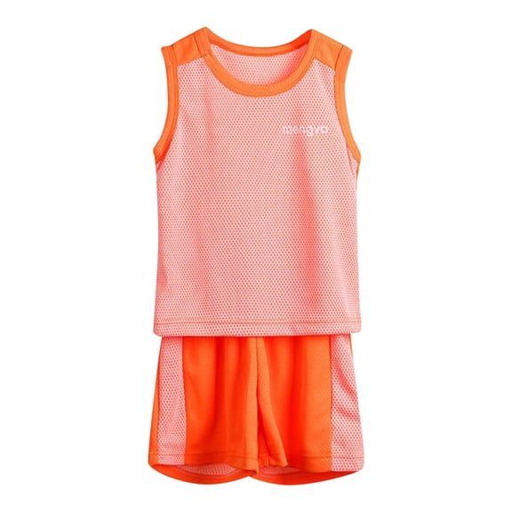 Ruyang 2-Piece Summer Clothes for Boys Mesh Vest Sets Color Block Sleeveless Tank Top & Shorts Causal Athletic Outfits