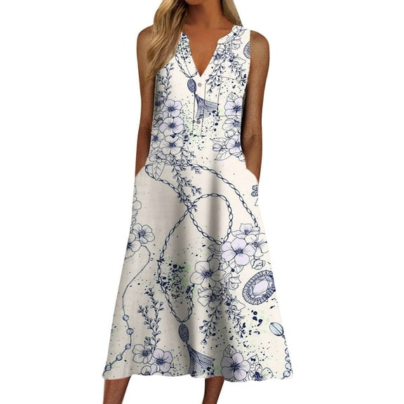 Ruyang 2024 Women's Spring Summer Boho Floral Print V-Neck Faux Wrap Maxi Dress for Wedding Guest, Graduation, Party