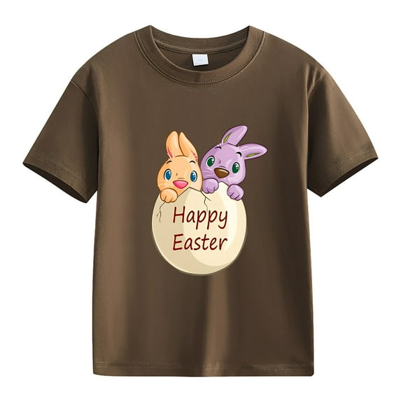 Ruyang Toddler Girls T-Shirt Short Sleeve Shirt Bunny Print Graphic Tee Cute Summer Tops Tees Baby Easter T-Shirt
