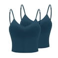 thumbnail image 1 of Ruyang 2pcs Women Summer Tank Tops Adjustable Strap Sleeveless Basic Solid Camisole V Neck Camisole With Built In Padded Bra Vest, 1 of 5