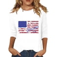 thumbnail image 1 of Ruyang 3/4 Length Sleeve Womens Tops Casual Loose Fit Crewneck T Shirts Cute Solid Three Quarter Length Tunic Tops, 1 of 4
