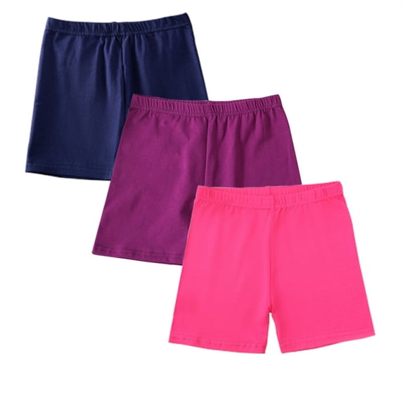 Ruyang 3 Pack Toddler Girls Cotton Shorts Wide Leg Loose Soft Elastic Waist Shorts Summer Cartwheel Biker Dress Dance Shorts