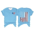 thumbnail image 1 of Ruyang 4th of July Round Neck Patriotic T-Shirts Women American Flag Print Summer Letter Casual Short Sleeve Tee Tops, 1 of 3