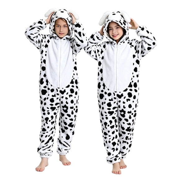 Ruyang Animal Hooded Jumpsuit for Toddler Boys Girls Cute Zipper Fleece Onesie Teen Kids Theme Party Drees Up Home Wear