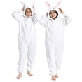thumbnail image 1 of Ruyang Animal Hooded Jumpsuit for Toddler Boys Girls Zipper Fleece Onesie Teen Kids Theme Party Drees Up Home Wear, 1 of 4