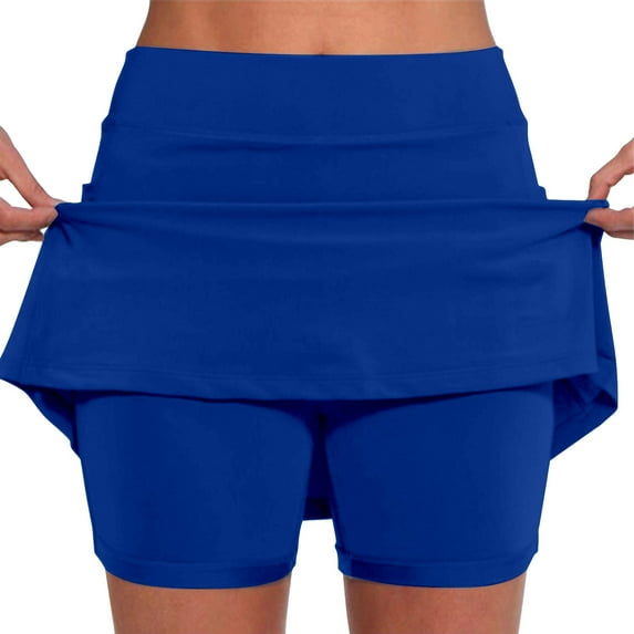 Ruyang Athletic Shorts Women Pocketed Pants Solid Color Mid Waist Culottes Short Skirts Skinny Pants Comfy Ladies Yoga Shorts