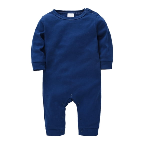 Ruyang Baby Boys Girls First Birthday Outfits Fall Winter Warm Cotton Jumpsuit Long Sleeve Button Down Footless Romper
