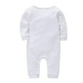 thumbnail image 1 of Ruyang Baby Boys Girls First Birthday Outfits Fall Winter Warm Cotton Jumpsuit Long Sleeve Button Down Footless Romper, 1 of 7