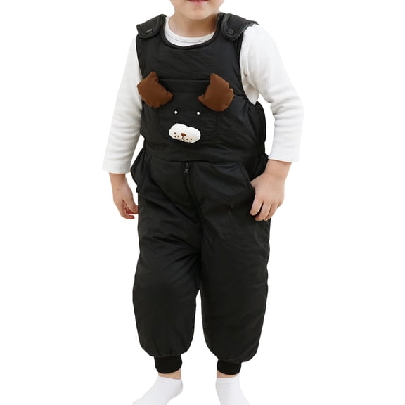 Ruyang Baby Cute Animal Puffer Snow Bib Overalls Toddler Zip up Ski Jumpsuit Winter Waterproof Warm Clothes Down Snowsuit