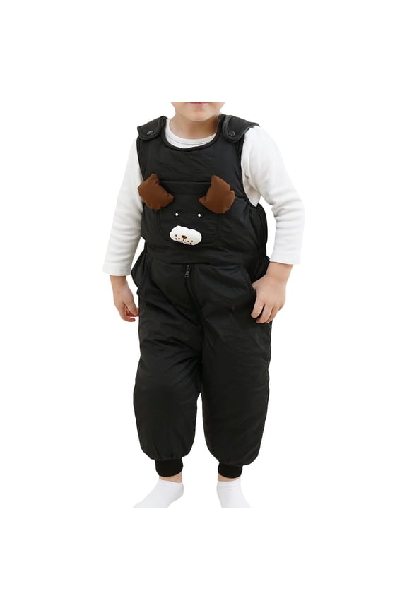 Baby Cute Animal Puffer Snow Bib Overalls Toddler Zip up Ski Jumpsuit Winter Waterproof Warm Clothes Down Snowsuit