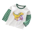 thumbnail image 1 of Ruyang Baby Dinosaur Shirt Striped Long Sleeve Shirts Kids Boys Girls Cute Graphic Tops Cotton Crewneck Sweatshirts Fall, 1 of 9