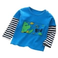 thumbnail image 1 of Ruyang Baby Dinosaur Shirt Striped Long Sleeve Shirts Kids Boys Girls Cute Graphic Tops Cotton Crewneck Sweatshirts Fall, 1 of 9