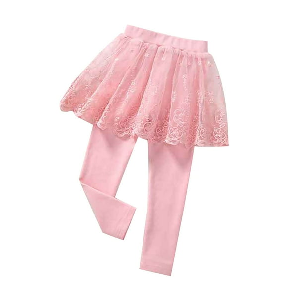 Ruyang Baby Girl Leggings with Skirt Footless Sparkly Tulle Skirt Pants for Kids Toddler School 𝐔niform Dance Clothes