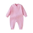 thumbnail image 1 of Ruyang Baby Girls Boys Cotton Bodysuit Fall Winter Plain Long Sleeve Jumpsuit Button Down Warm Thermal Footless Bodysuit, 1 of 6