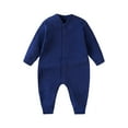 thumbnail image 1 of Ruyang Baby Girls Boys Cotton Bodysuit Fall Winter Plain Long Sleeve Jumpsuit Button Down Warm Thermal Footless Bodysuit, 1 of 7