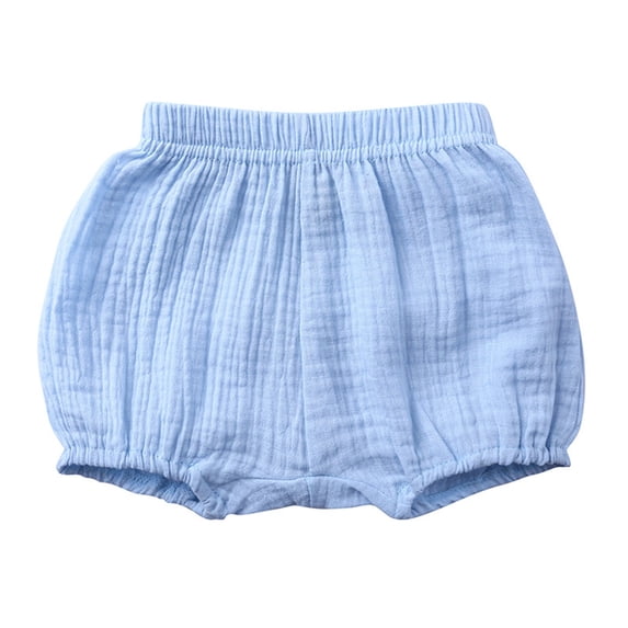 Ruyang Baby Girls Boys Cotton Bread Shorts Pleated Stretch Breathable Shorts Summer Solid Casual Comfy Shorts 0-3 Years