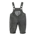 thumbnail image 1 of Ruyang Baby Girls Boys Denim Overalls Toddler Heart Patchwork Bib Pants Kids Jeans Jumpsuit Casual Trendy Retro Distressed Romper, 1 of 3