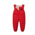 thumbnail image 1 of Ruyang Baby Girls Boys Winter Snowsuit Toddler Cute Warm Down Ski Pants Water-proof Windproof Sleeveless Overalls Pockets, 1 of 7