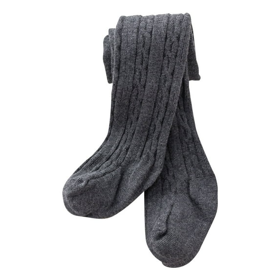 Ruyang Baby Girls Cable Knit Tights Toddler Cotton Warm Footed Leggings Winter Thermal Soft Ribbed Pantyhose Stockings