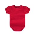 thumbnail image 1 of Ruyang Baby Girls Cotton Rompers Ruffle Puff Short Sleeve Round Neck Bodysuit Infant Solid Triangle Crawling Clothes, 1 of 3