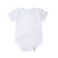 thumbnail image 1 of Ruyang Baby Girls Cotton Rompers Ruffle Puff Short Sleeve Round Neck Bodysuit Infant Solid Triangle Crawling Clothes, 1 of 2