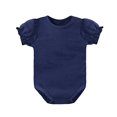 thumbnail image 1 of Ruyang Baby Girls Cotton Rompers Ruffle Puff Short Sleeve Round Neck Bodysuit Infant Solid Triangle Crawling Clothes, 1 of 2