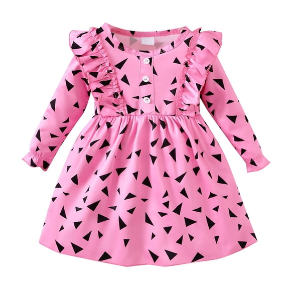 Ruyang Baby Girls Halloween Ruffle Dress First Birthday Outfit Long Sleeve Smocked Dresses Cute Dress Up Party Clothes Winter Clothes