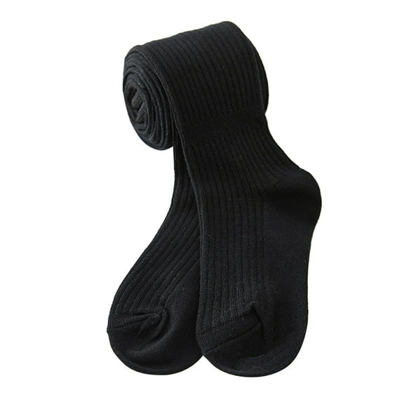 Ruyang Baby Girls Ribbed Knitted Dance Tights Kids Cotton Warm Thermal Footed Leggings Winter Soft Pantyhose Stockings