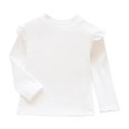 thumbnail image 1 of Ruyang Baby Girls Ruffle Tops Plain Long Sleeve Crewneck Cute Shirt Kids Cotton Thermal Tshirt Solid Soft Basic Tee, 1 of 9
