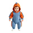 thumbnail image 1 of Ruyang Baby Hooded Long Sleeve Jumpsuit Infant Dinosaur Button Onesie Cute Soft Fall Winter Crawling Suit Home Wear, 1 of 4