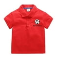 thumbnail image 1 of Ruyang Baby Kids Boy Girl Solid Casual Polo Short Sleeve Shirt Pullover Tops Cute Shirts Boys Football Graphic Tees, 1 of 3