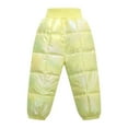 thumbnail image 1 of Ruyang Baby Metallic Snow Pants Winter Warm Puffer Down Thick Trousers Toddler Boys Girls Colorful Elastic Waist Ski Bib Pants, 1 of 5