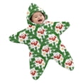 thumbnail image 1 of Ruyang Baby Plush Star Shaped Hooded Romper Newborn Cute Print Zipper Jumpsuit Fall Infant Christmas Clothes, 1 of 5