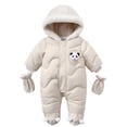 thumbnail image 1 of Ruyang Baby Puffer Snowsuit with Gloves New Born Boys Girls Cute Panda Down Jumpsuit Zip Up Windproof Warm Hooded Outfits, 1 of 8