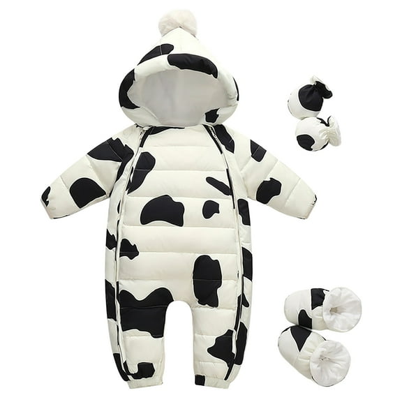 Ruyang Baby Snowsuit Double Zipper Down Jacket Boys Hooded Romper Jumpsuit New Born Boys Girls Winter Bodysuit Warm Outerwear