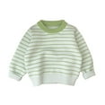 thumbnail image 1 of Ruyang Baby Striped Knitted Sweater Toddler Boys Girls Cute Thermal Jumper Fall Winter Thermal Pullover Sweatshirt, 1 of 9