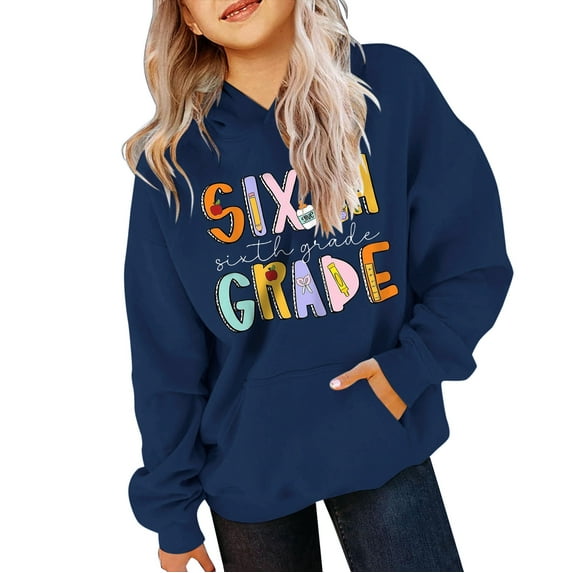 Ruyang Back to School Clothes for Teen Girls 6th Grade Hoodies Boys First Day of School Pullover Hoodie Cute Sweatshirt
