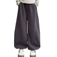 thumbnail image 1 of Ruyang Baggy Sweatpants for Teen Girls Y2K Wide Leg Preppy Athletic Pants Elastic High Waisted Fall Winter School Joggers Winter Clothes, 1 of 9